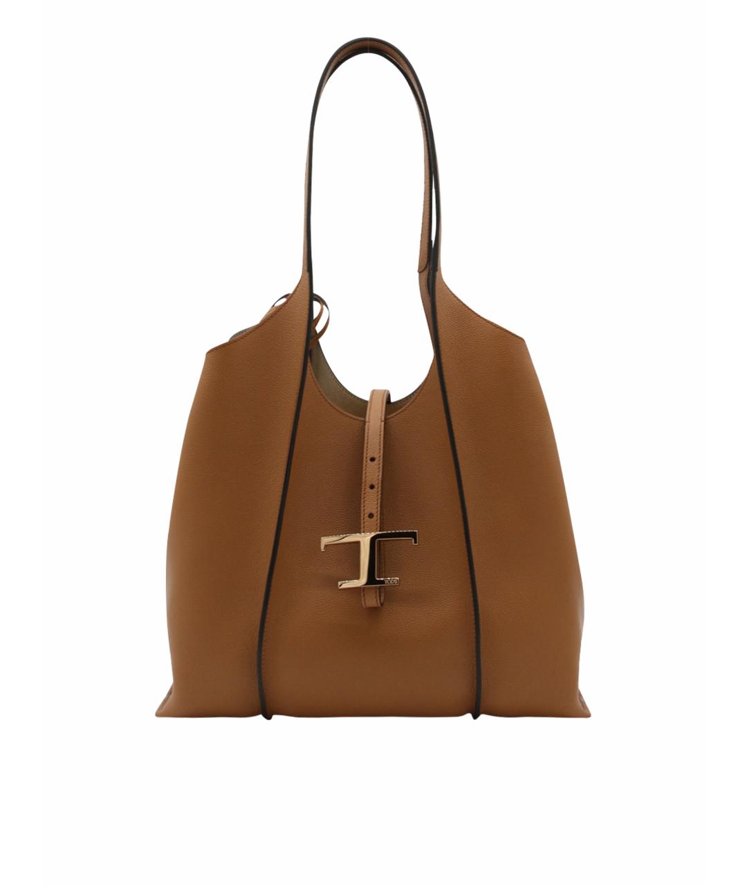 TOD'S Коричневая кожаная сумка тоут, фото 1