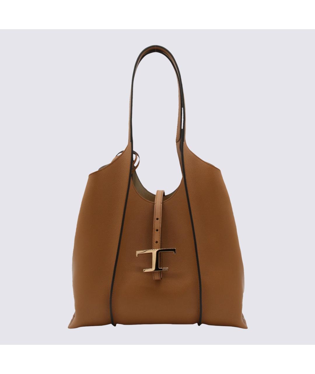 TOD'S Коричневая кожаная сумка тоут, фото 3