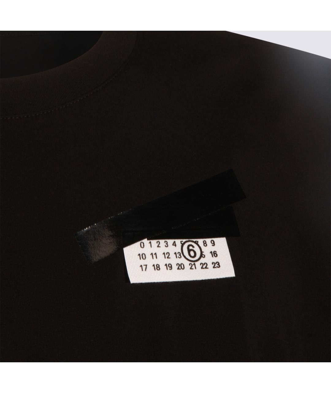 MM6 MAISON MARGIELA Черная хлопковая футболка, фото 3