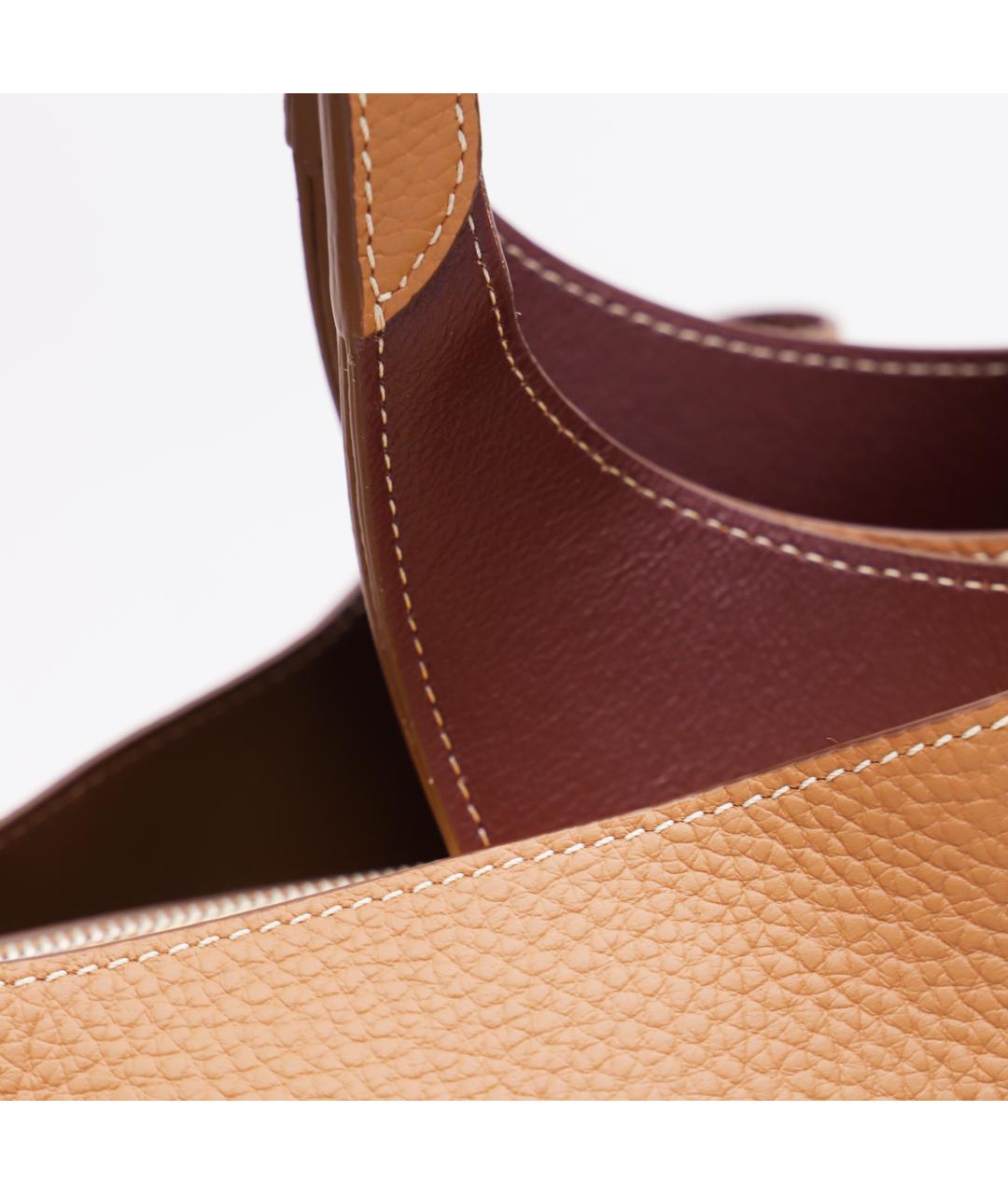 TOD'S Бежевая кожаная сумка тоут, фото 3
