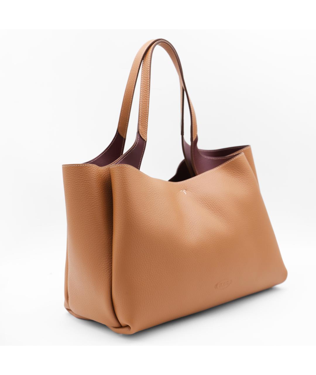 TOD'S Бежевая кожаная сумка тоут, фото 2