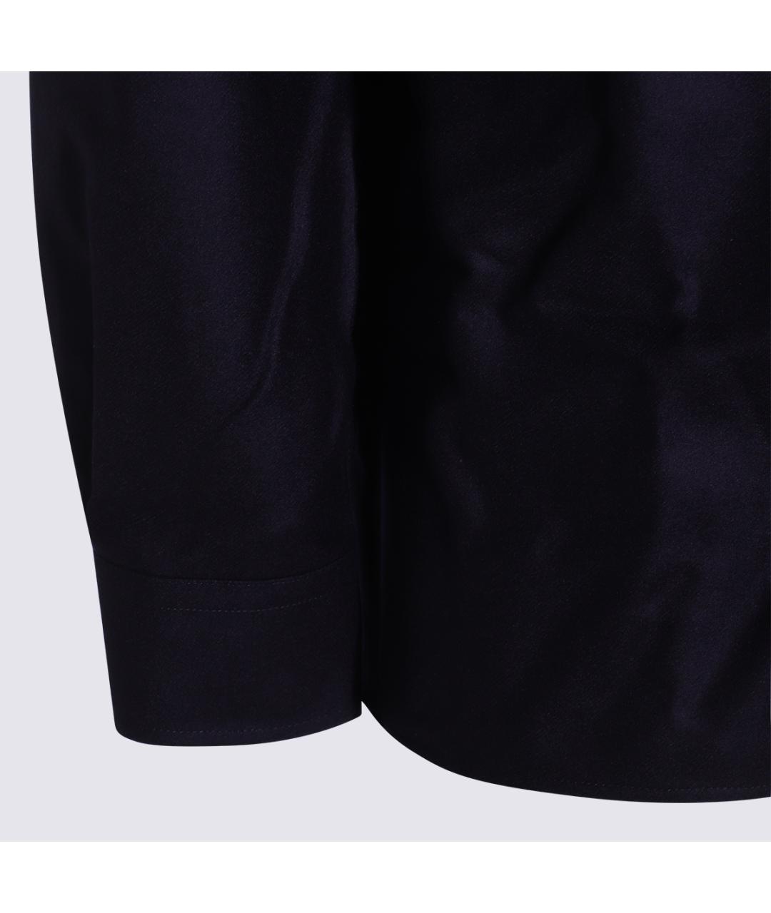 BRUNELLO CUCINELLI Синяя шерстяная кэжуал рубашка, фото 4