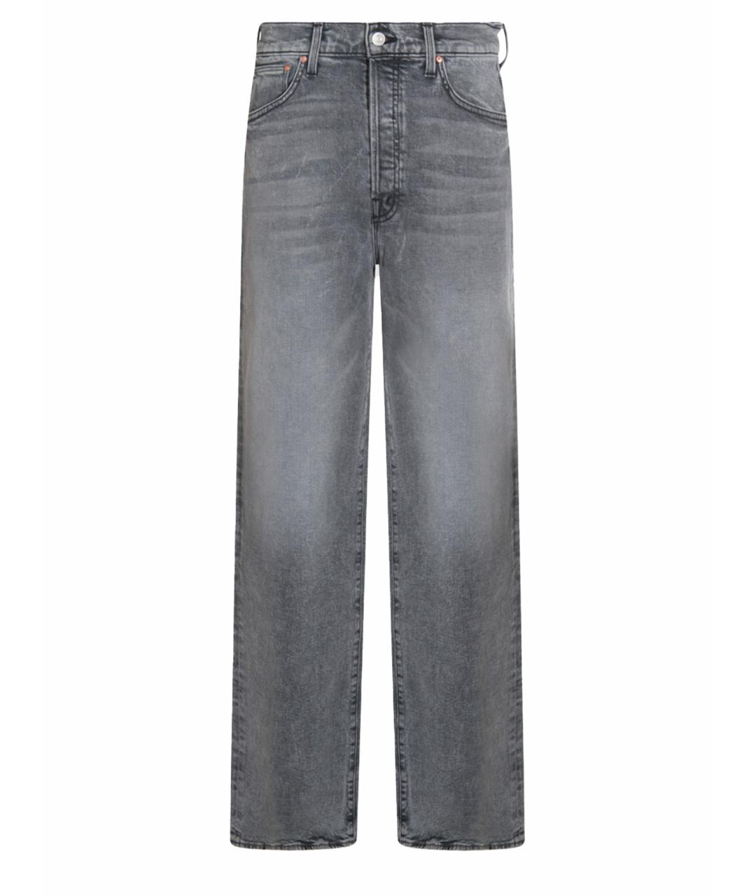 MOTHER Серые хлопковые прямые джинсы, фото 1