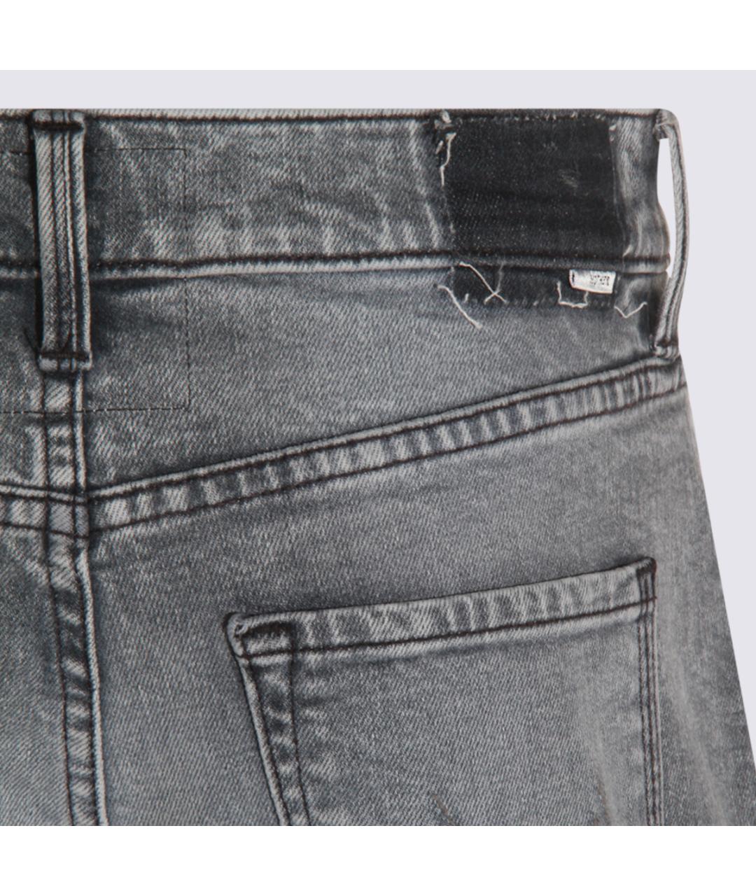 MOTHER Серые хлопковые прямые джинсы, фото 4
