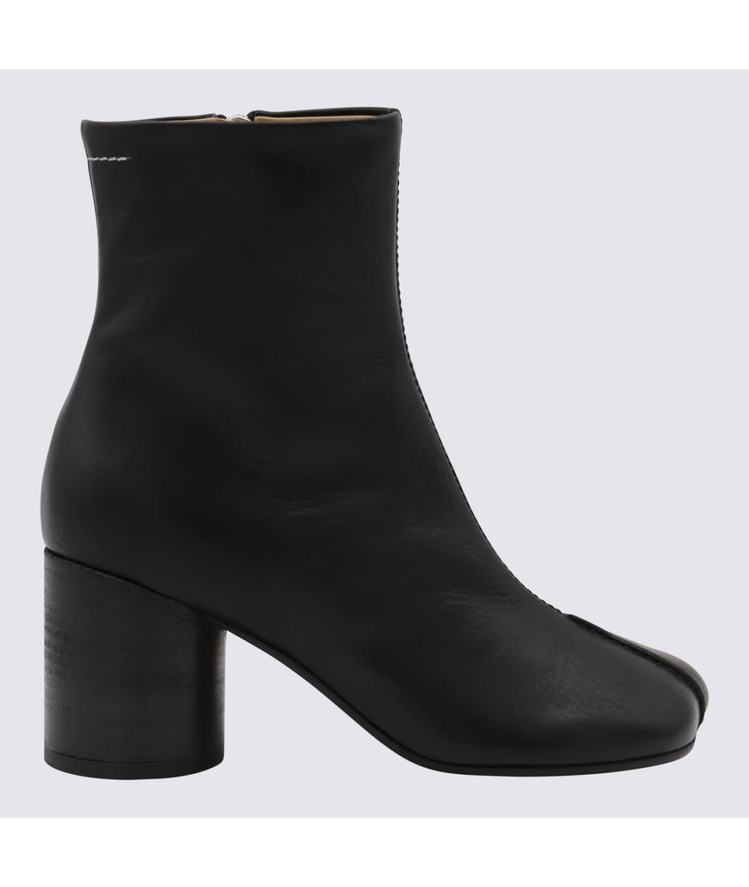 MM6 MAISON MARGIELA Черные кожаные ботильоны, фото 6