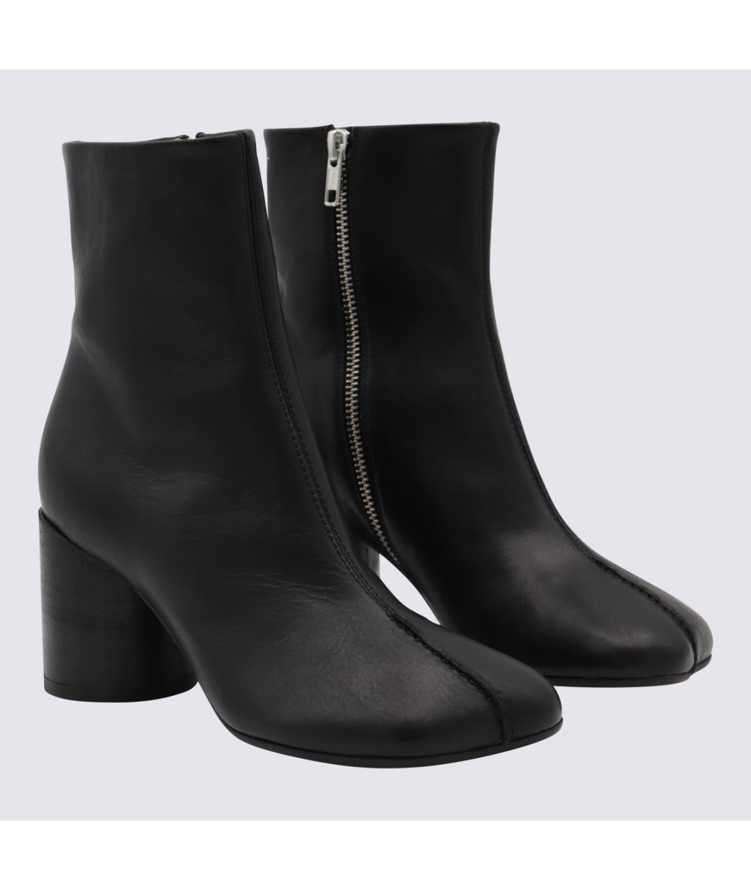MM6 MAISON MARGIELA Черные кожаные ботильоны, фото 2