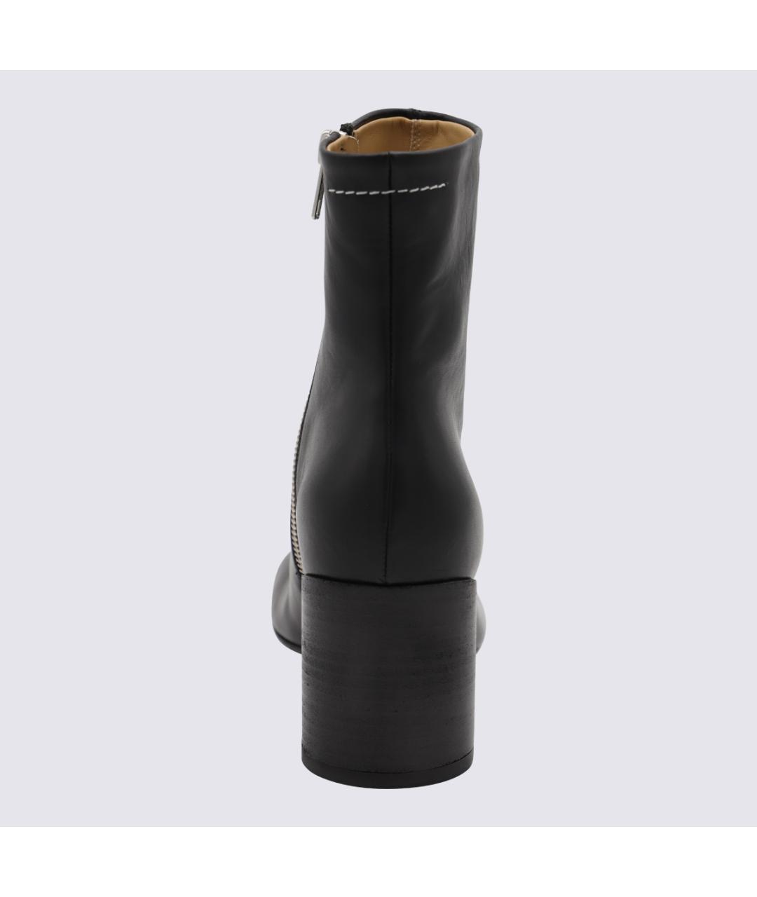 MM6 MAISON MARGIELA Черные кожаные ботильоны, фото 4