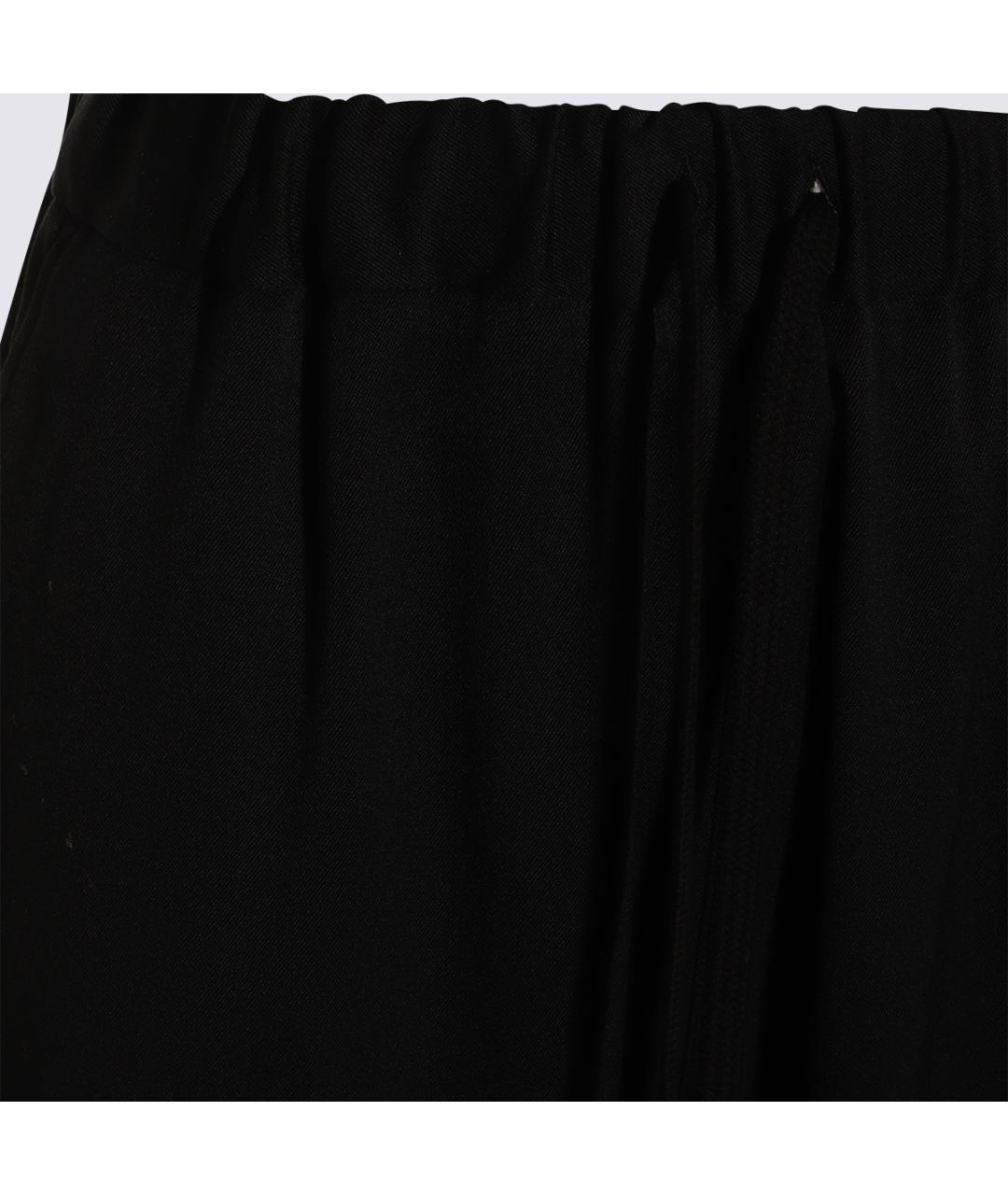 MM6 MAISON MARGIELA Черные полиэстеровые прямые брюки, фото 3