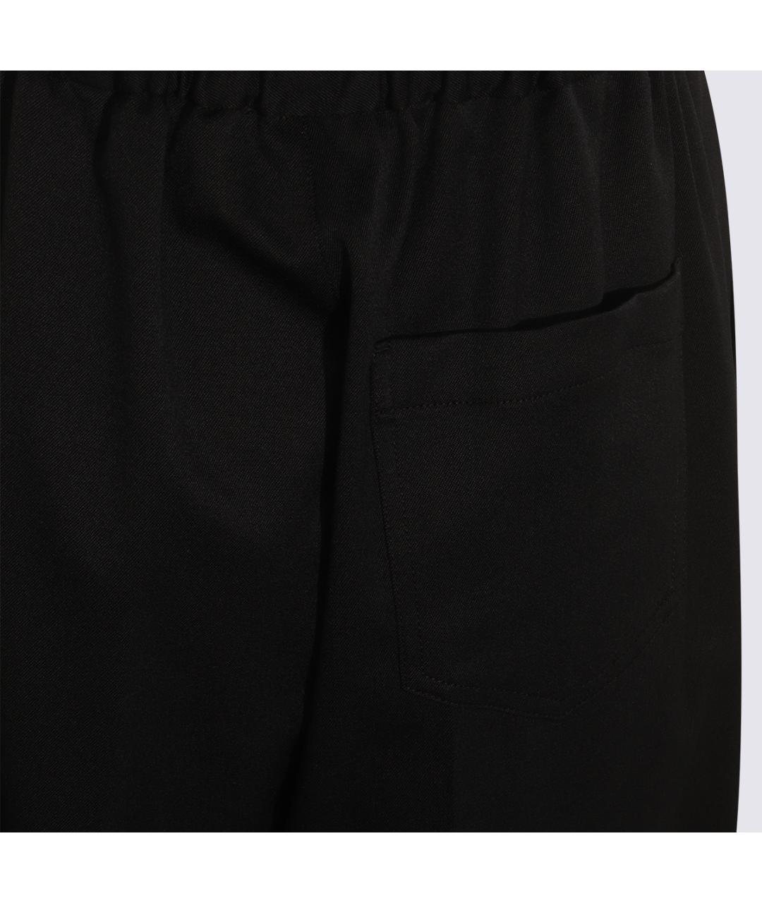MM6 MAISON MARGIELA Черные полиэстеровые прямые брюки, фото 4