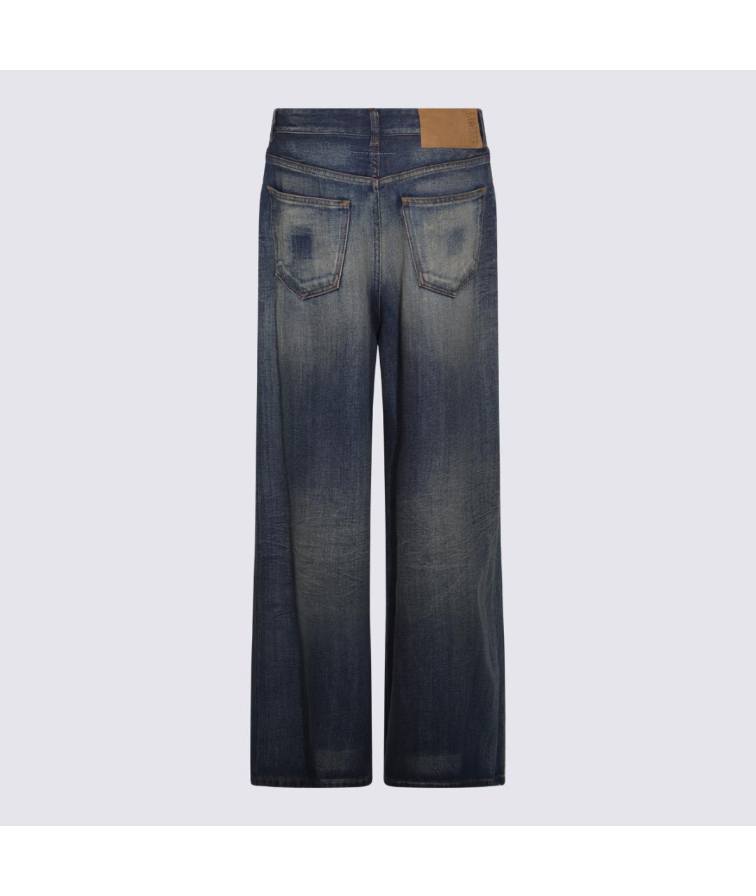 MM6 MAISON MARGIELA Синие хлопковые прямые джинсы, фото 2