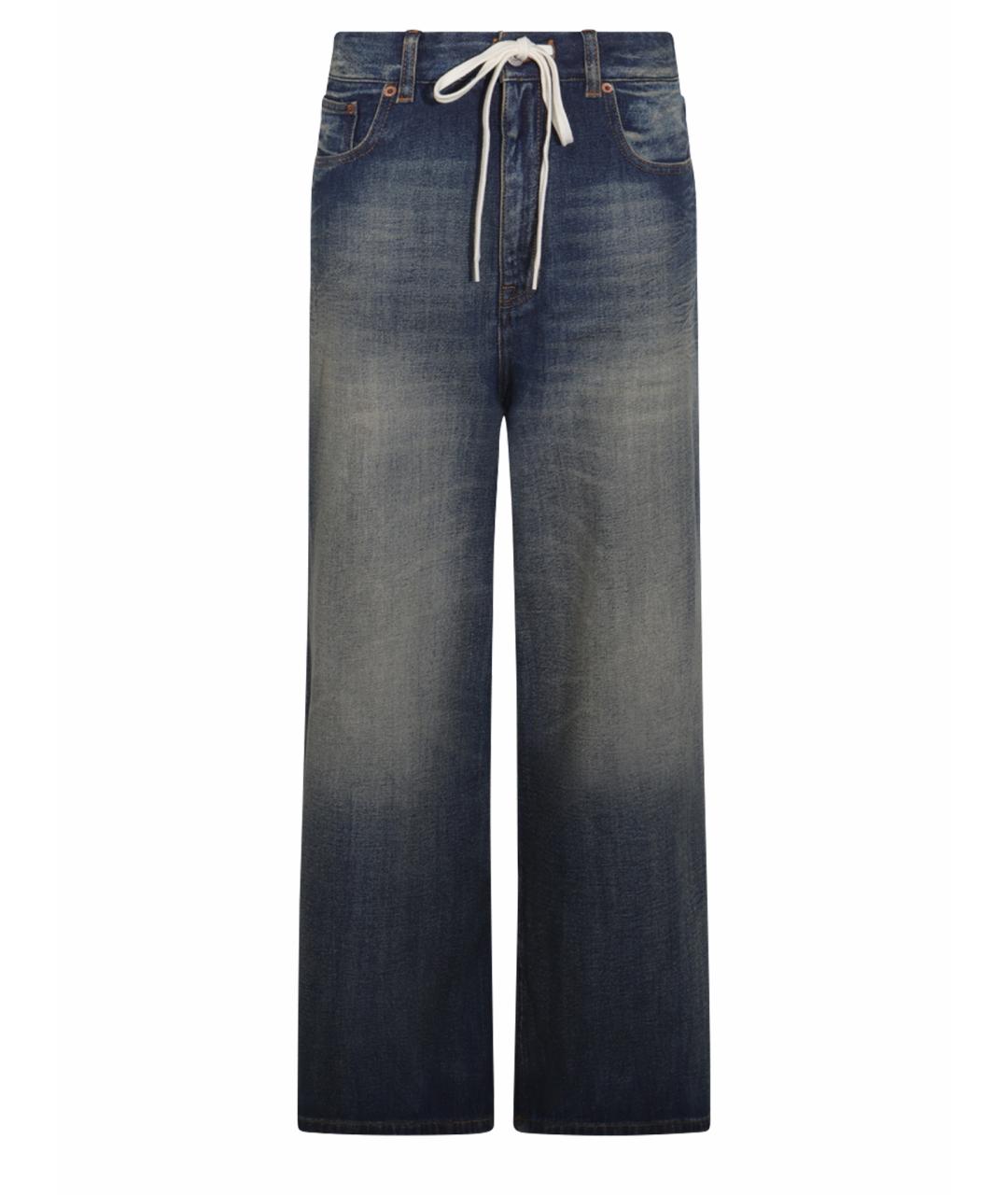 MM6 MAISON MARGIELA Синие хлопковые прямые джинсы, фото 1