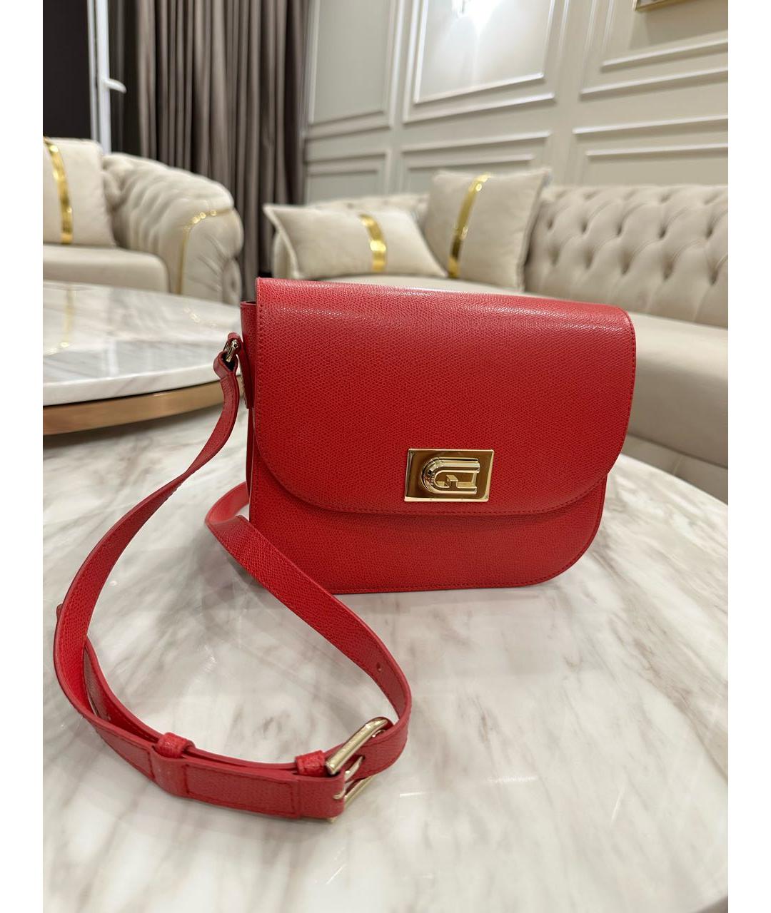 FURLA Красная кожаная сумка через плечо, фото 3