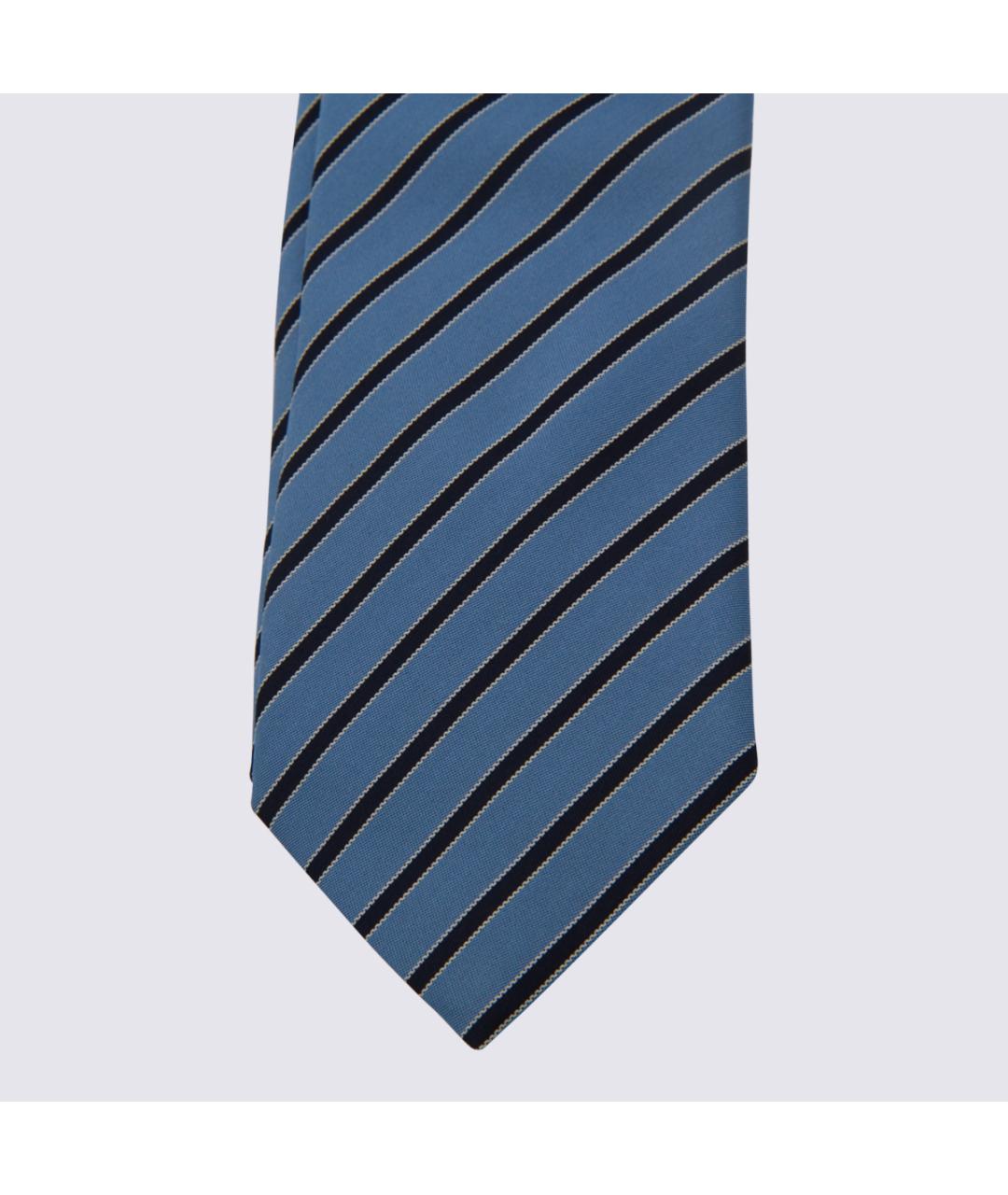 ZEGNA Голубой шелковый галстук, фото 2