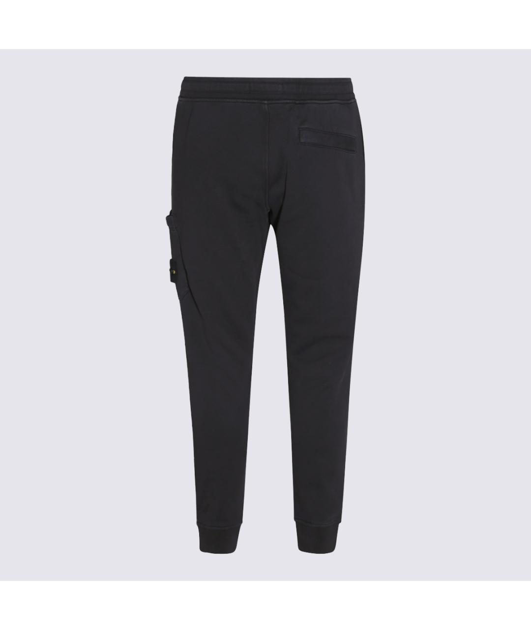 STONE ISLAND Черные хлопковые повседневные брюки, фото 2