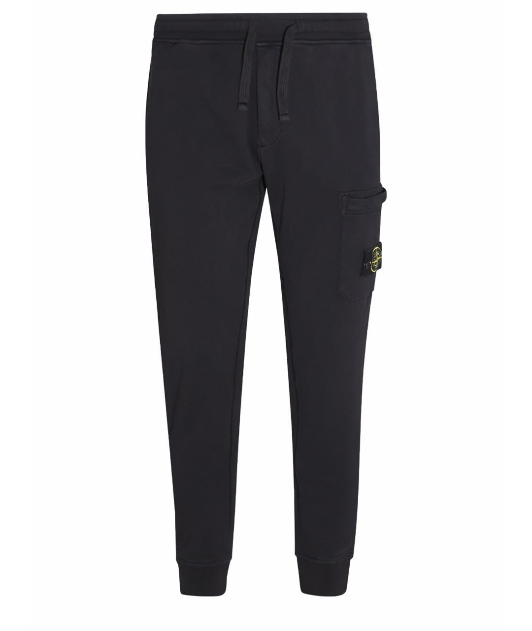 STONE ISLAND Черные хлопковые повседневные брюки, фото 1