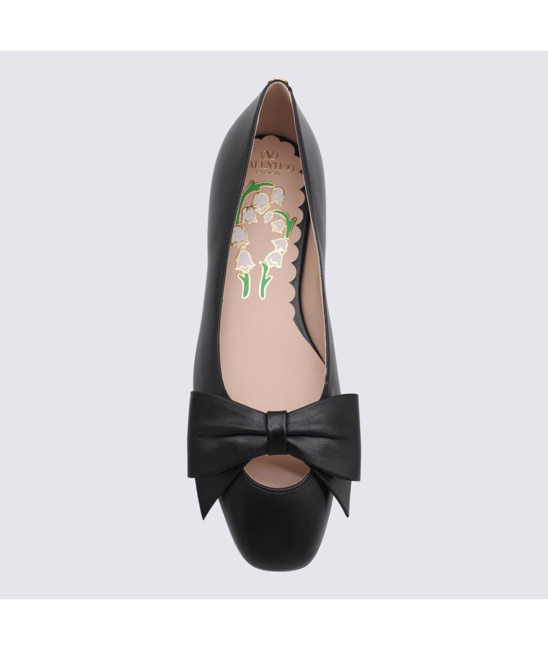 VALENTINO Черные кожаные балетки, фото 4