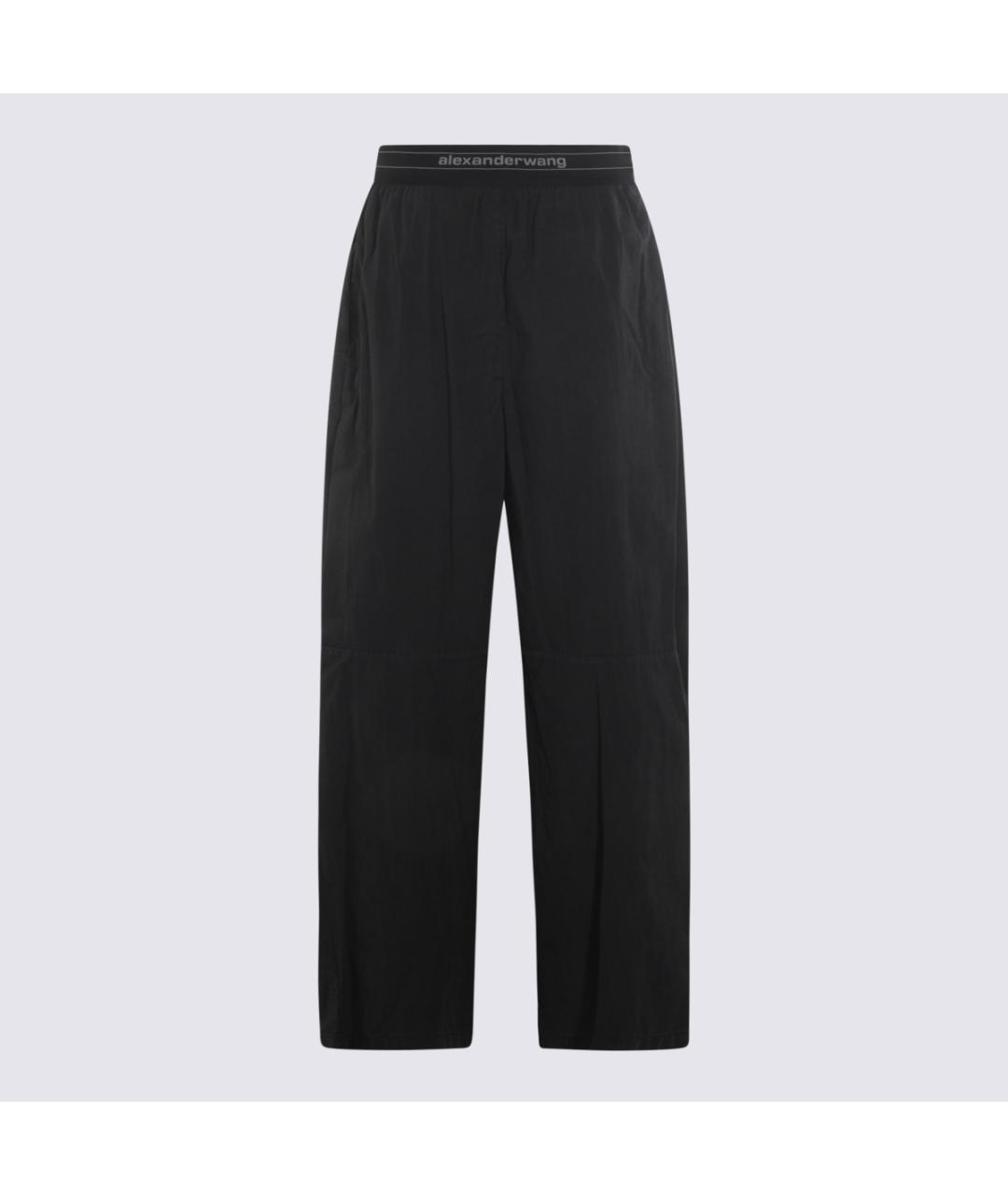 ALEXANDER WANG Черные хлопковые прямые брюки, фото 2