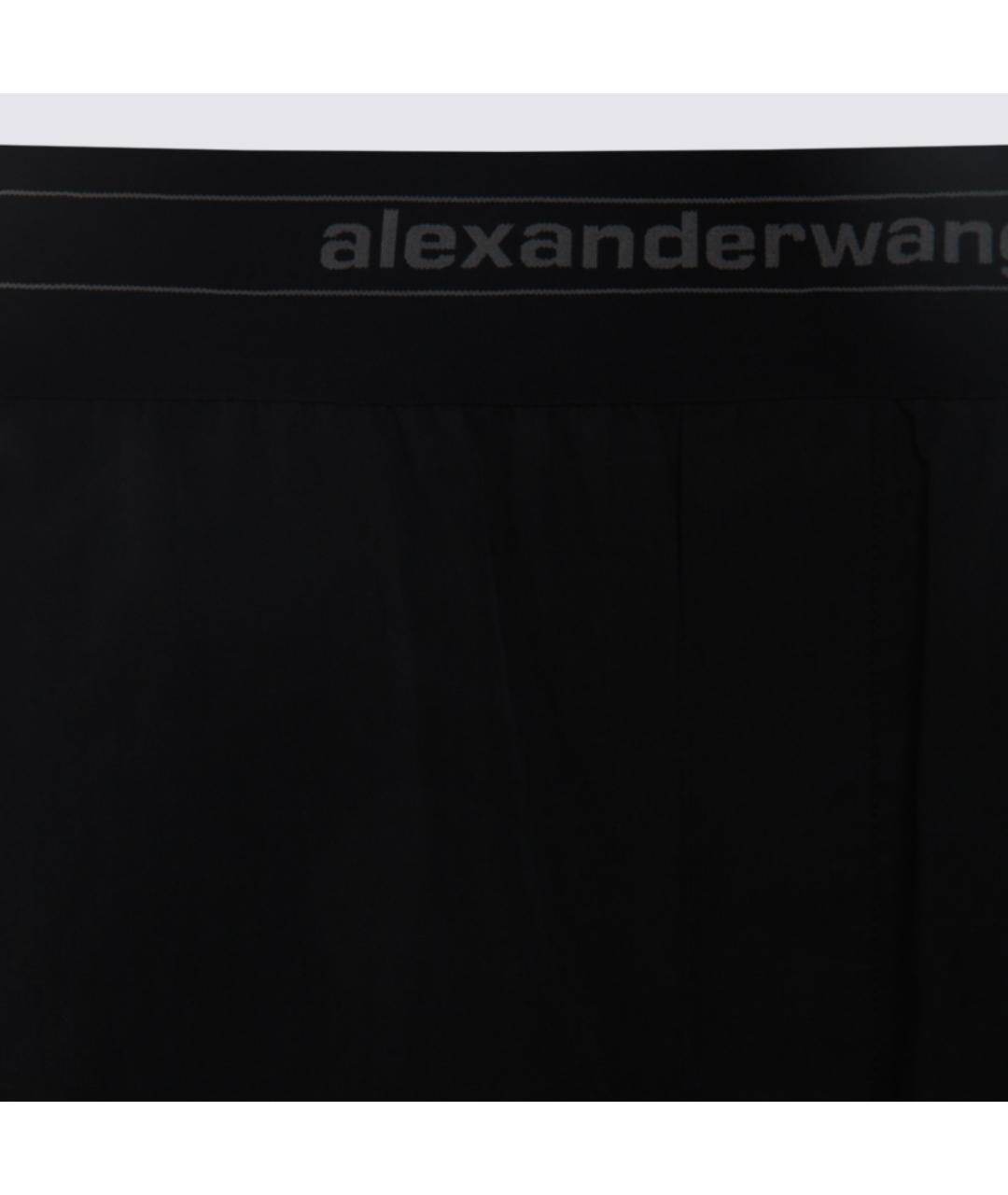ALEXANDER WANG Черные хлопковые прямые брюки, фото 3