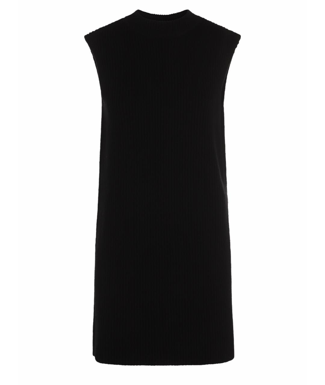 JIL SANDER Черная шерстяная жилетка, фото 1