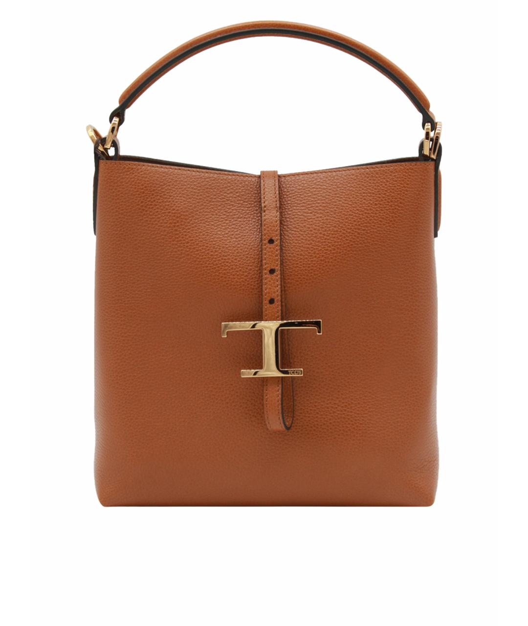 TOD'S Коричневая кожаная сумка тоут, фото 1