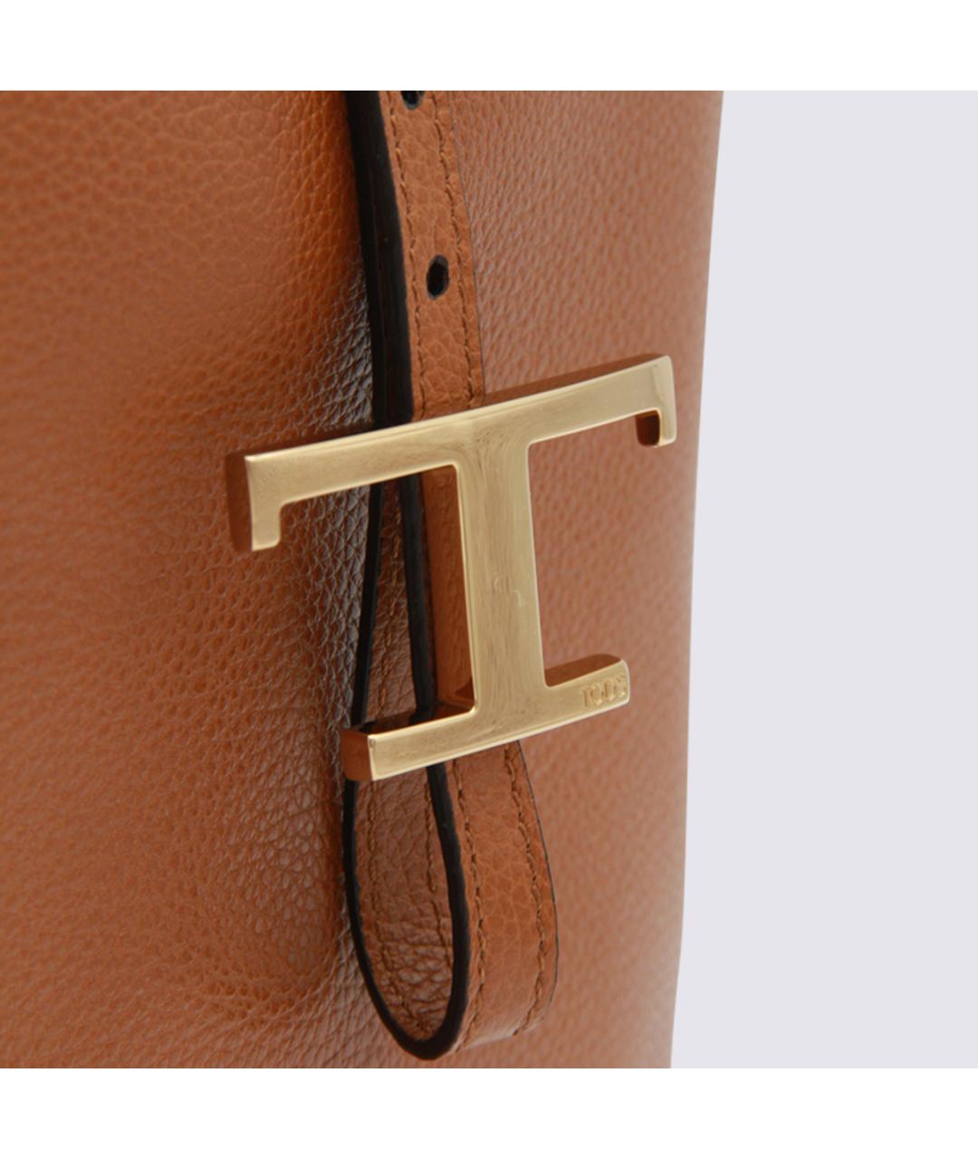 TOD'S Коричневая кожаная сумка тоут, фото 4