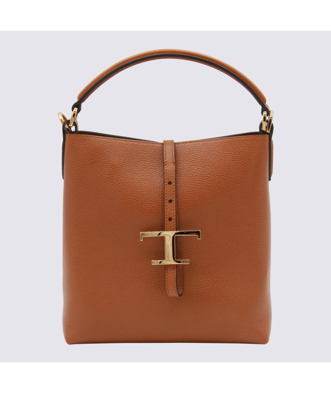 TOD'S Коричневая кожаная сумка тоут, фото 5