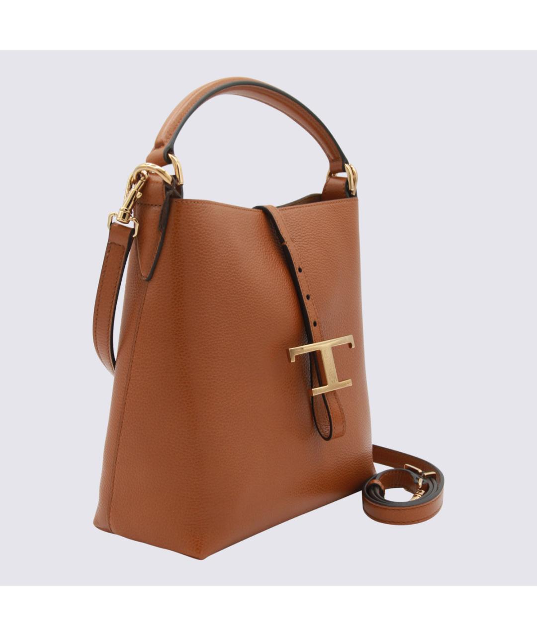 TOD'S Коричневая кожаная сумка тоут, фото 2