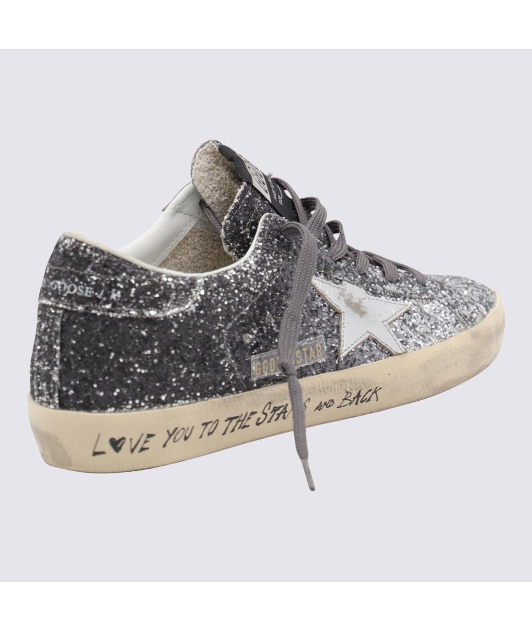 GOLDEN GOOSE DELUXE BRAND Серебряные кожаные кроссовки, фото 2