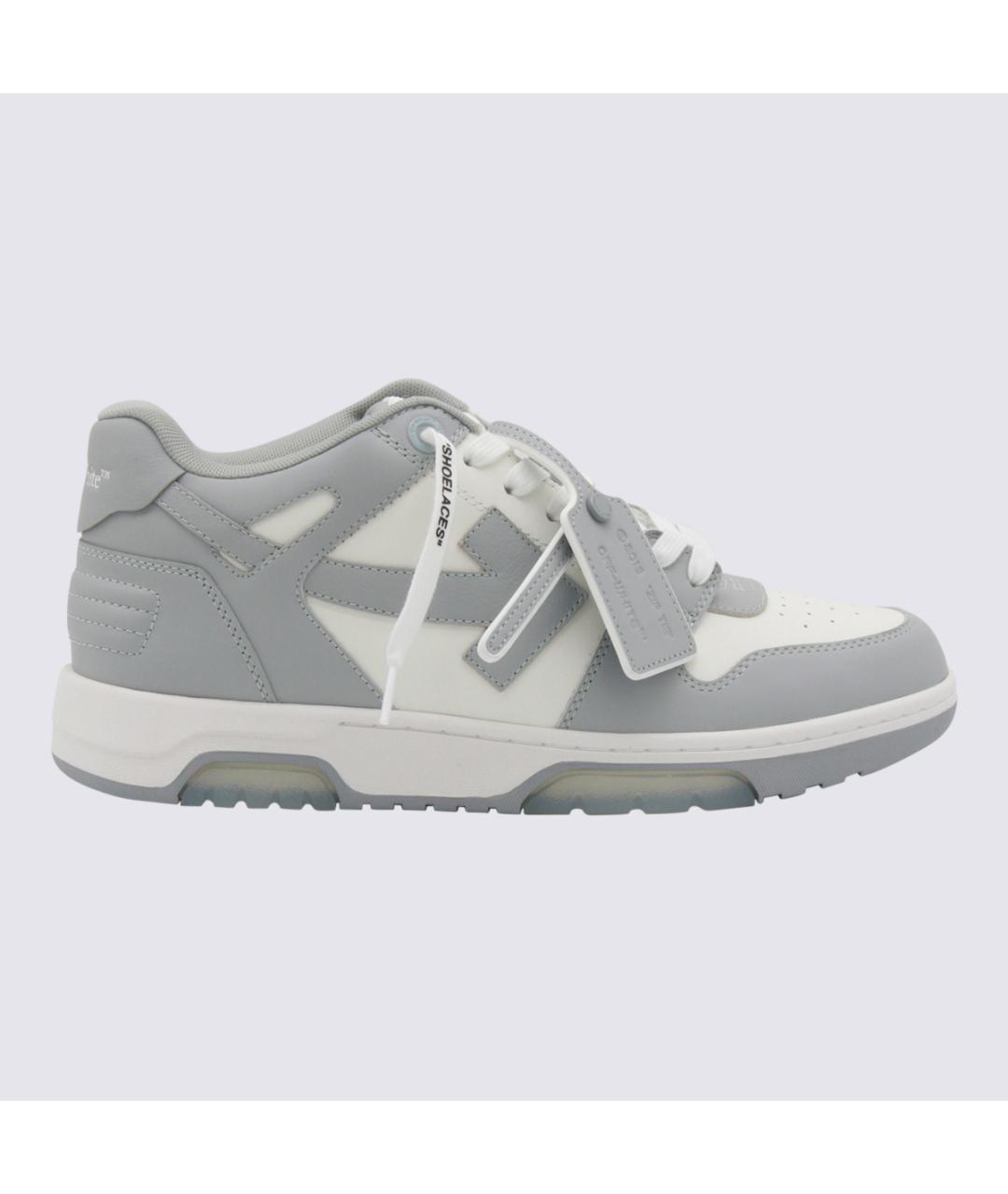 OFF-WHITE Серые кожаные низкие кроссовки / кеды, фото 5