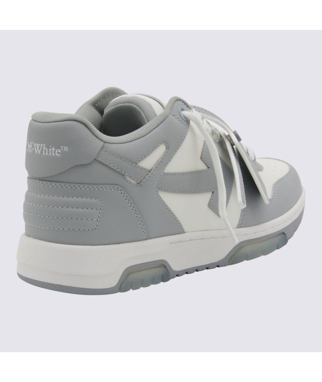 OFF-WHITE Серые кожаные низкие кроссовки / кеды, фото 3