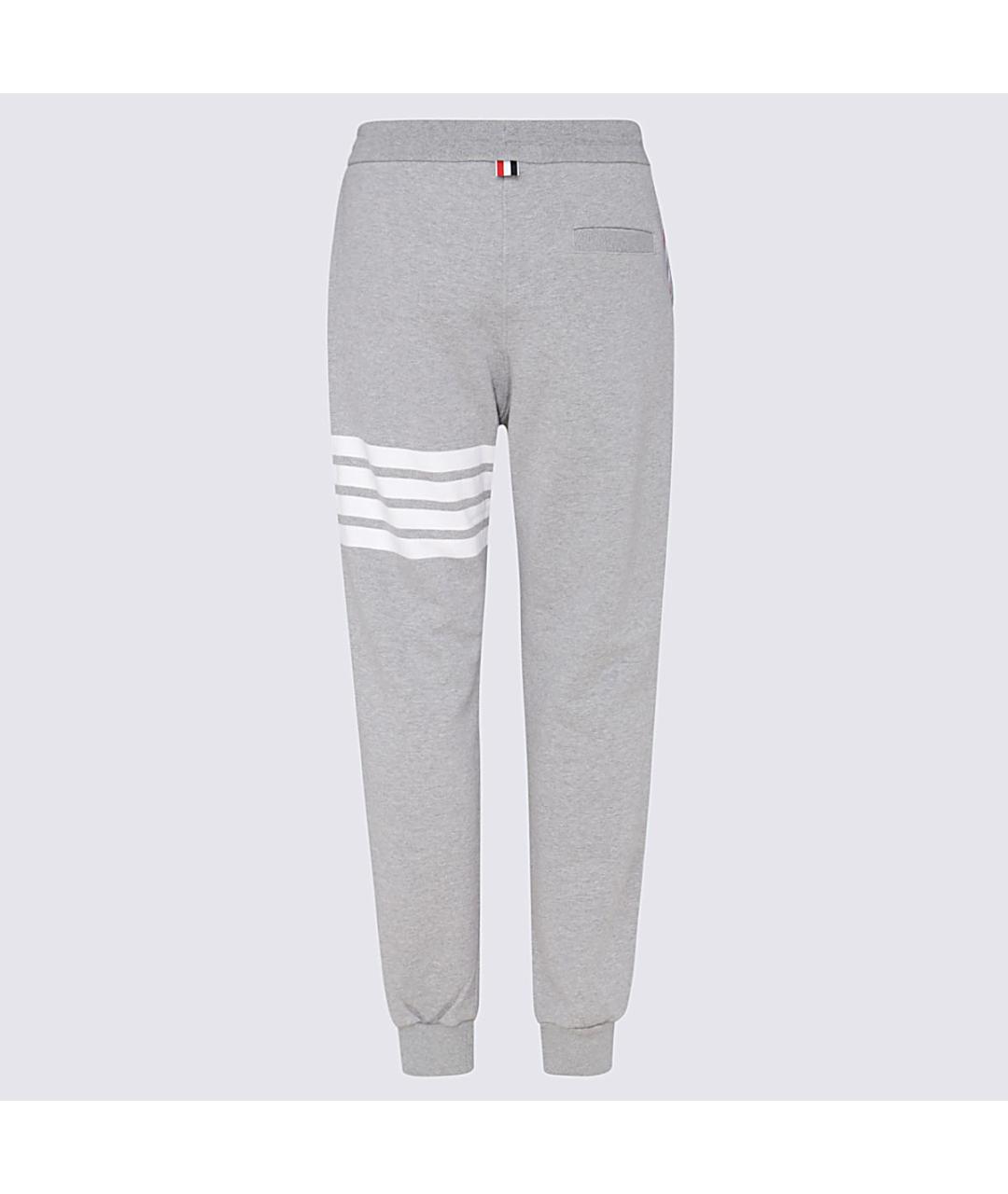 THOM BROWNE Серые хлопковые повседневные брюки, фото 2