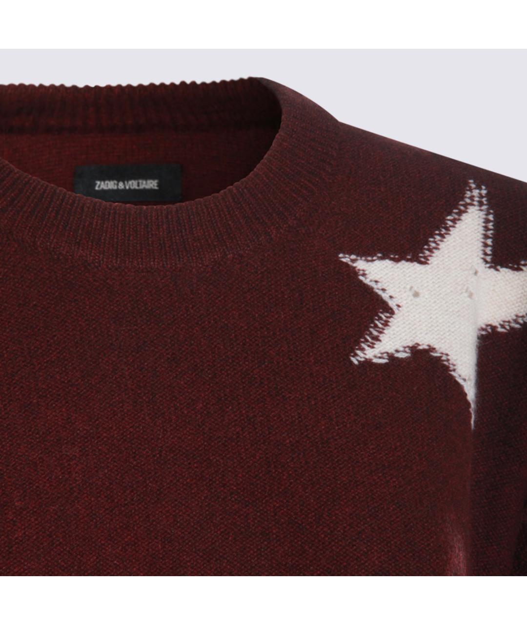ZADIG & VOLTAIRE Бордовый кашемировый джемпер / свитер, фото 4