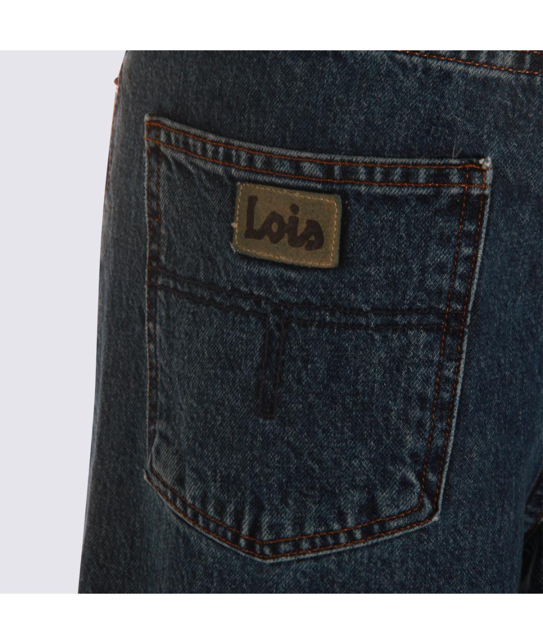 LOIS JEANS Синие хлопковые прямые джинсы, фото 4