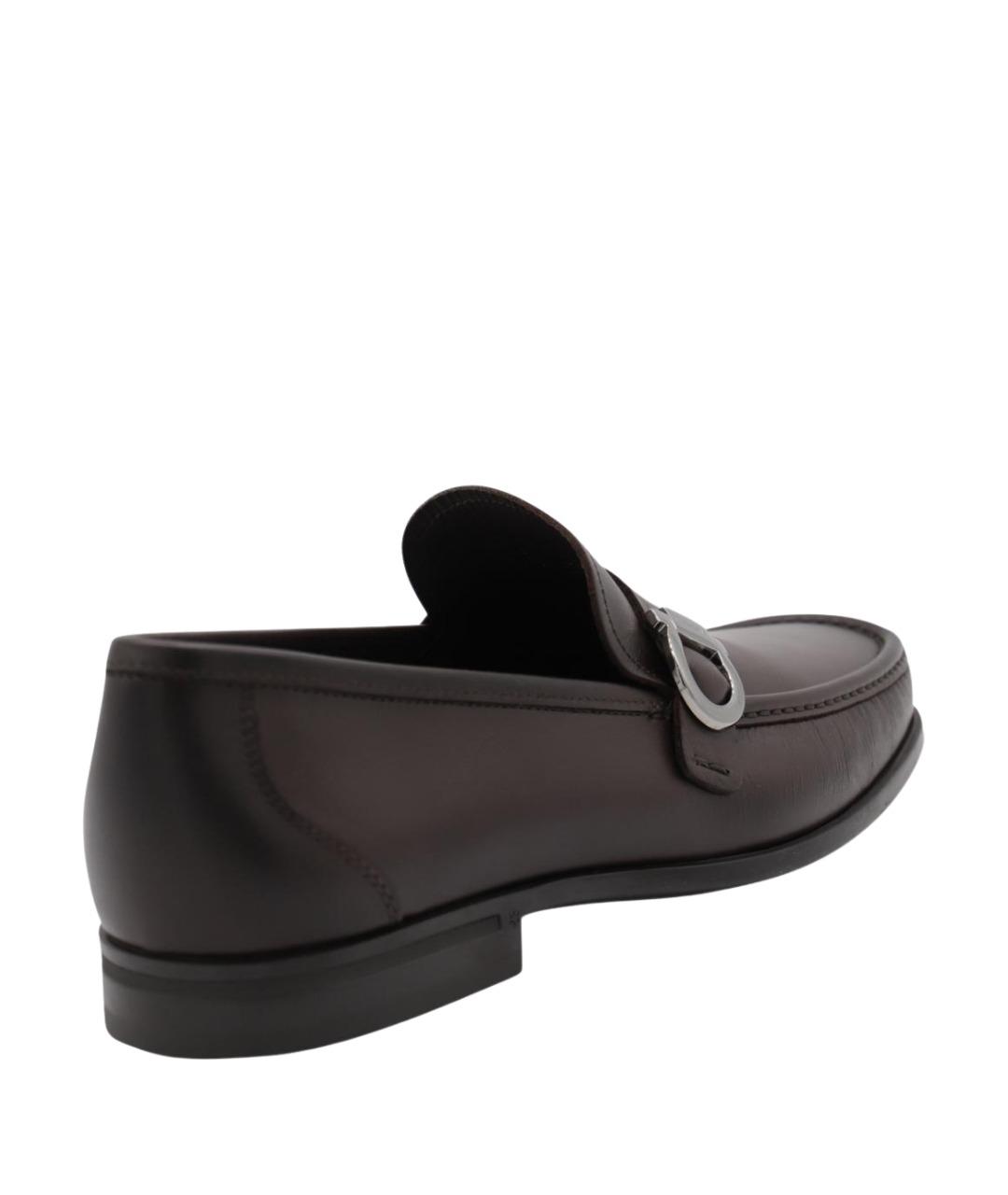FERRAGAMO Коричневые кожаные низкие ботинки, фото 2