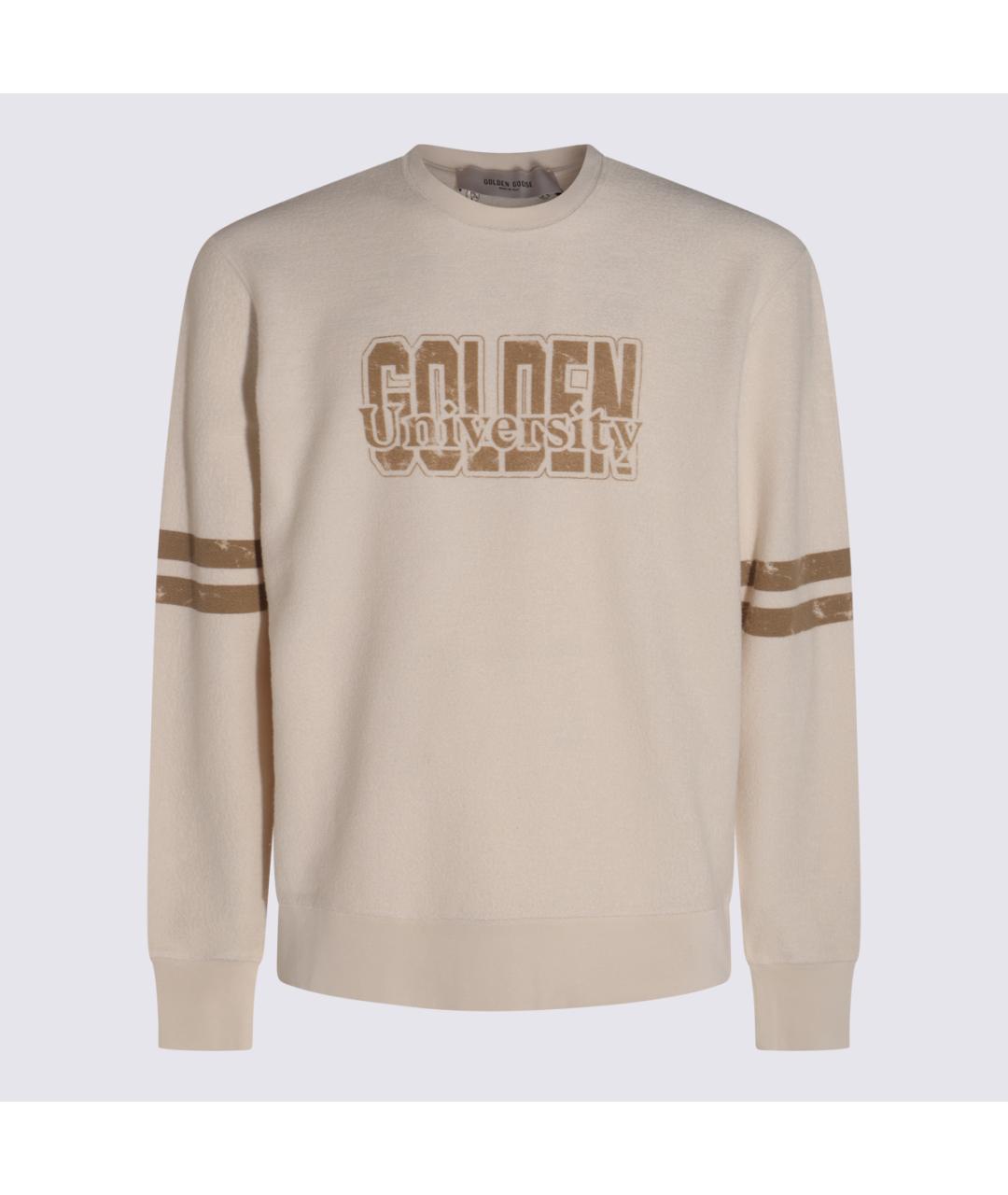 GOLDEN GOOSE DELUXE BRAND Бежевый хлопковый джемпер / свитер, фото 3