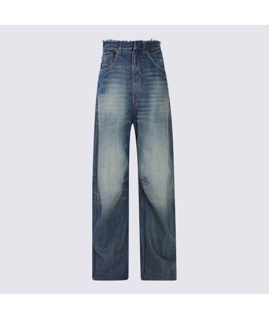 MM6 MAISON MARGIELA Синие хлопковые прямые джинсы, фото 5