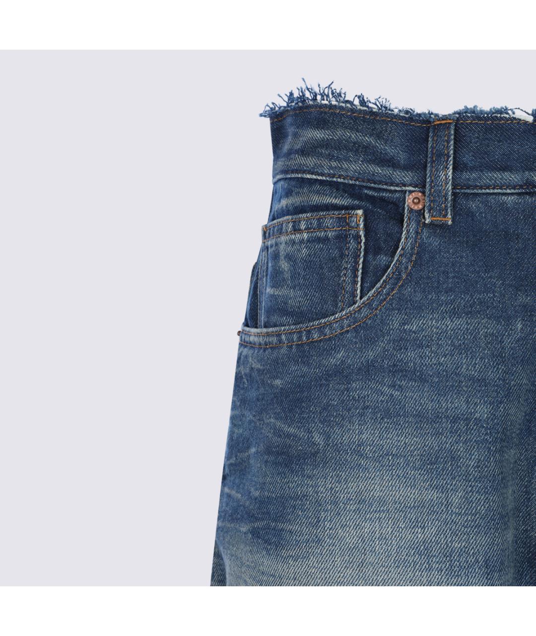 MM6 MAISON MARGIELA Синие хлопковые прямые джинсы, фото 3