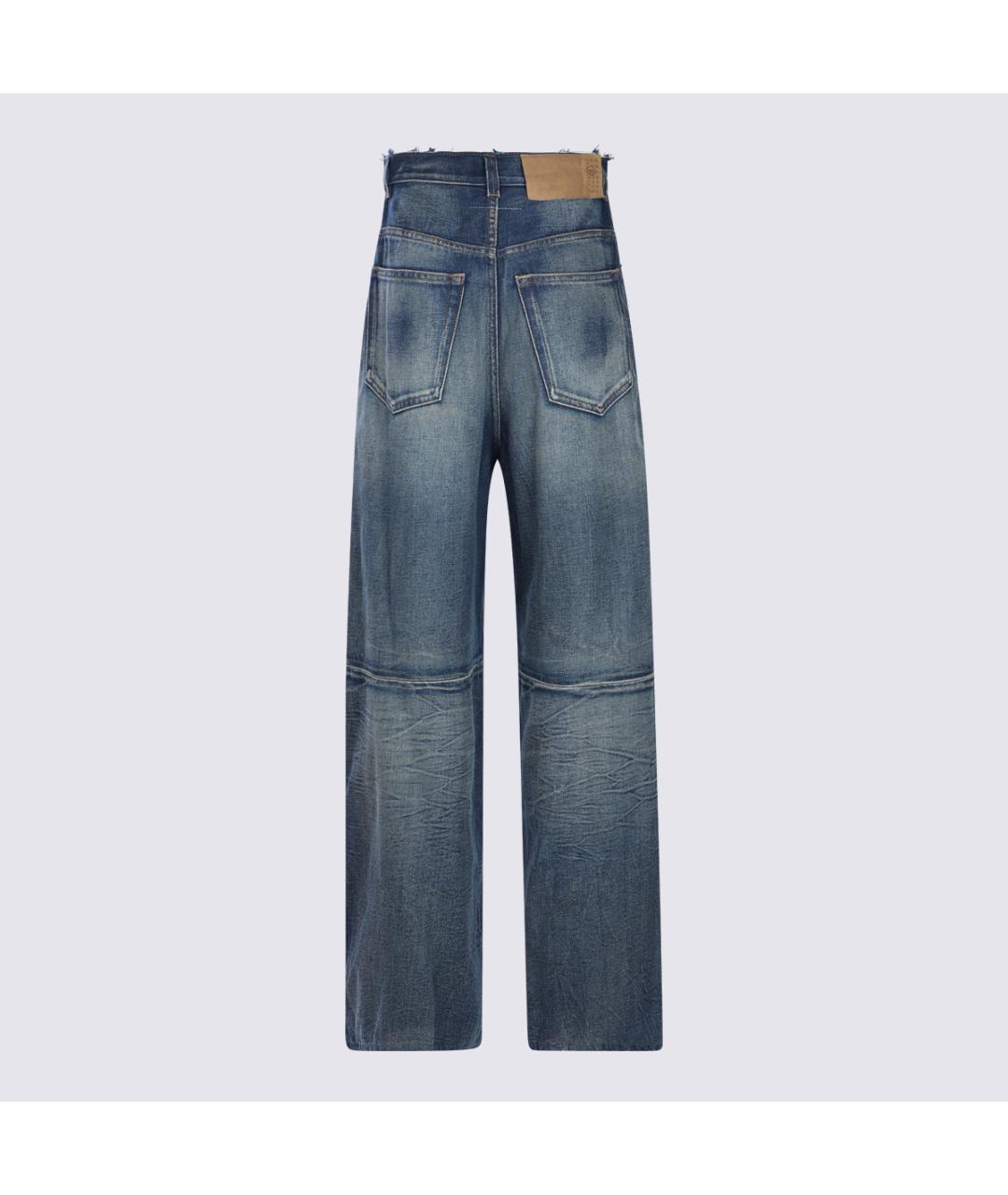 MM6 MAISON MARGIELA Синие хлопковые прямые джинсы, фото 2