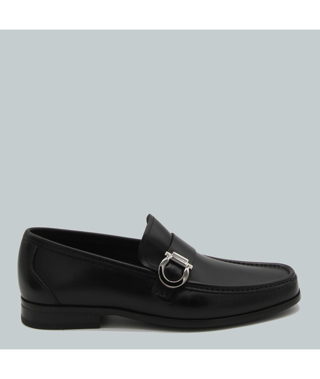 FERRAGAMO Черные кожаные лоферы, фото 5