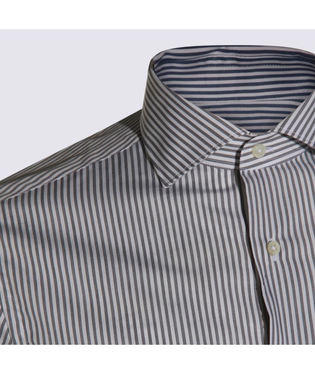 CANALI Синяя хлопковая кэжуал рубашка, фото 3