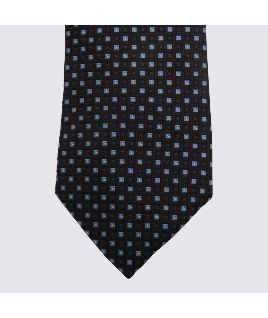 ZEGNA Коричневый шелковый галстук, фото 2