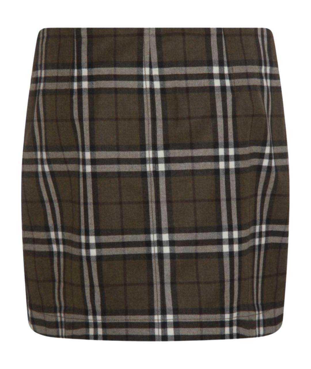 BURBERRY Мульти шерстяная юбка мини, фото 2