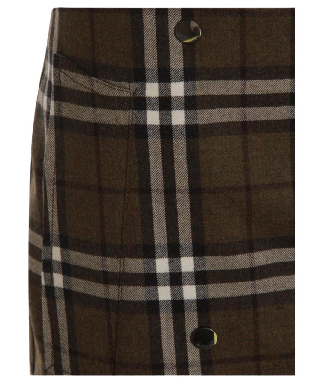 BURBERRY Мульти шерстяная юбка мини, фото 3