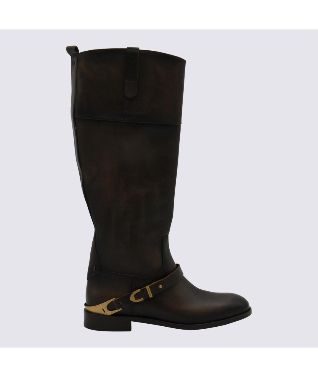 GOLDEN GOOSE DELUXE BRAND Коричневые кожаные сапоги, фото 5