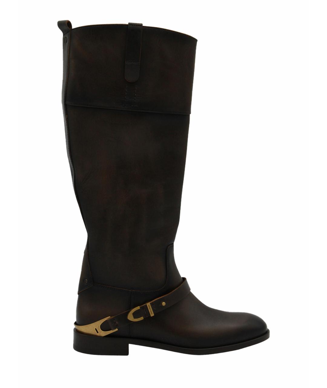 GOLDEN GOOSE DELUXE BRAND Коричневые кожаные сапоги, фото 1