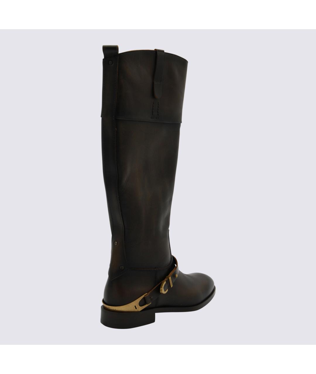 GOLDEN GOOSE DELUXE BRAND Коричневые кожаные сапоги, фото 3