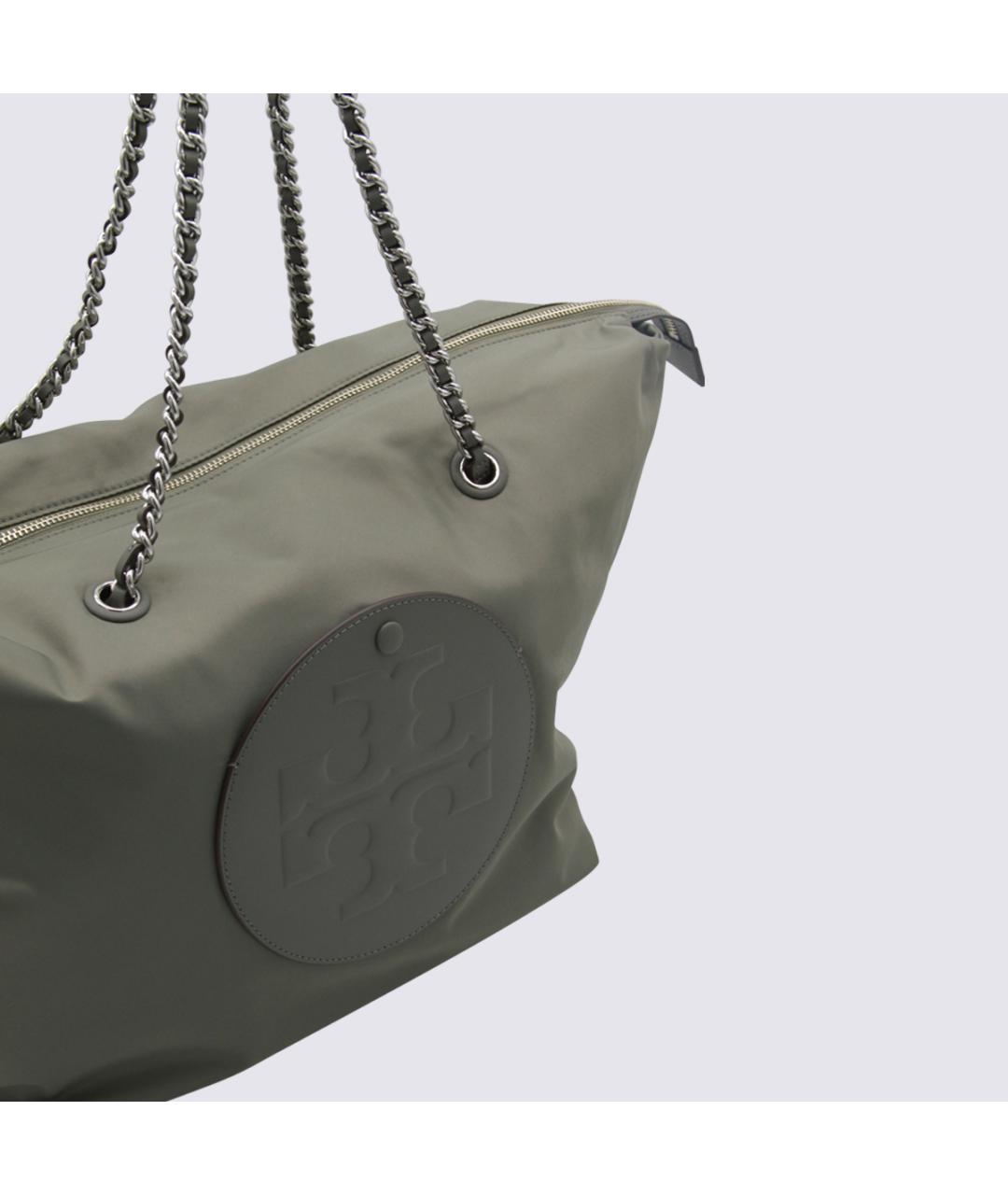 TORY BURCH Зеленая синтетическая сумка тоут, фото 4