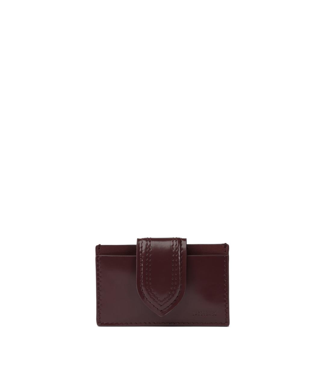 JACQUEMUS Бордовый кожаный кошелек, фото 1