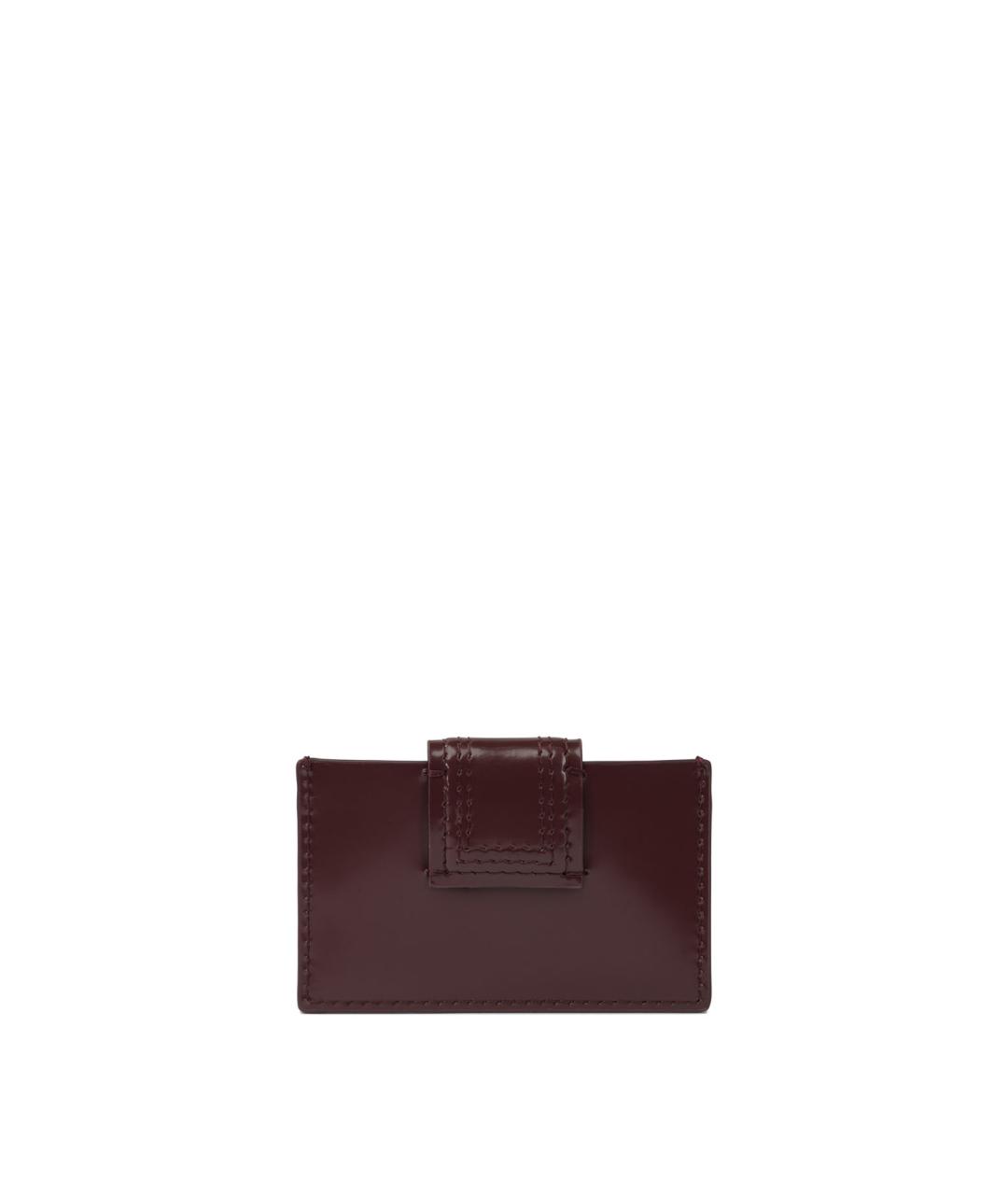 JACQUEMUS Бордовый кожаный кошелек, фото 3