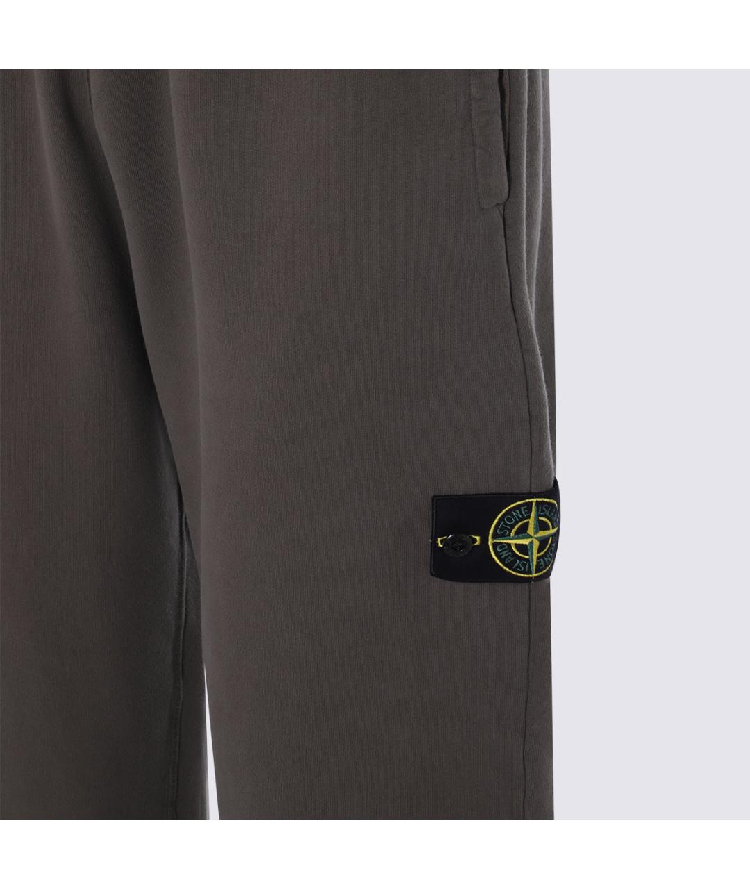 STONE ISLAND Хаки хлопковые повседневные брюки, фото 3